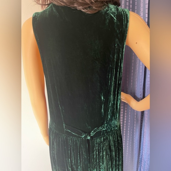 Vintage Emerald Velour Dress S-M - Picture 6 of 10